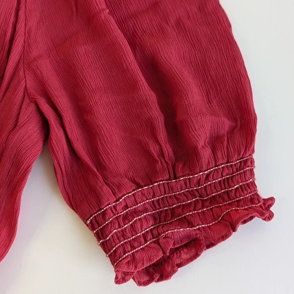 Max Studio Short Puff Sleeve Keyhole Neck Smocked Waist Dress Watermelon - sz XL - Picture 5 of 8